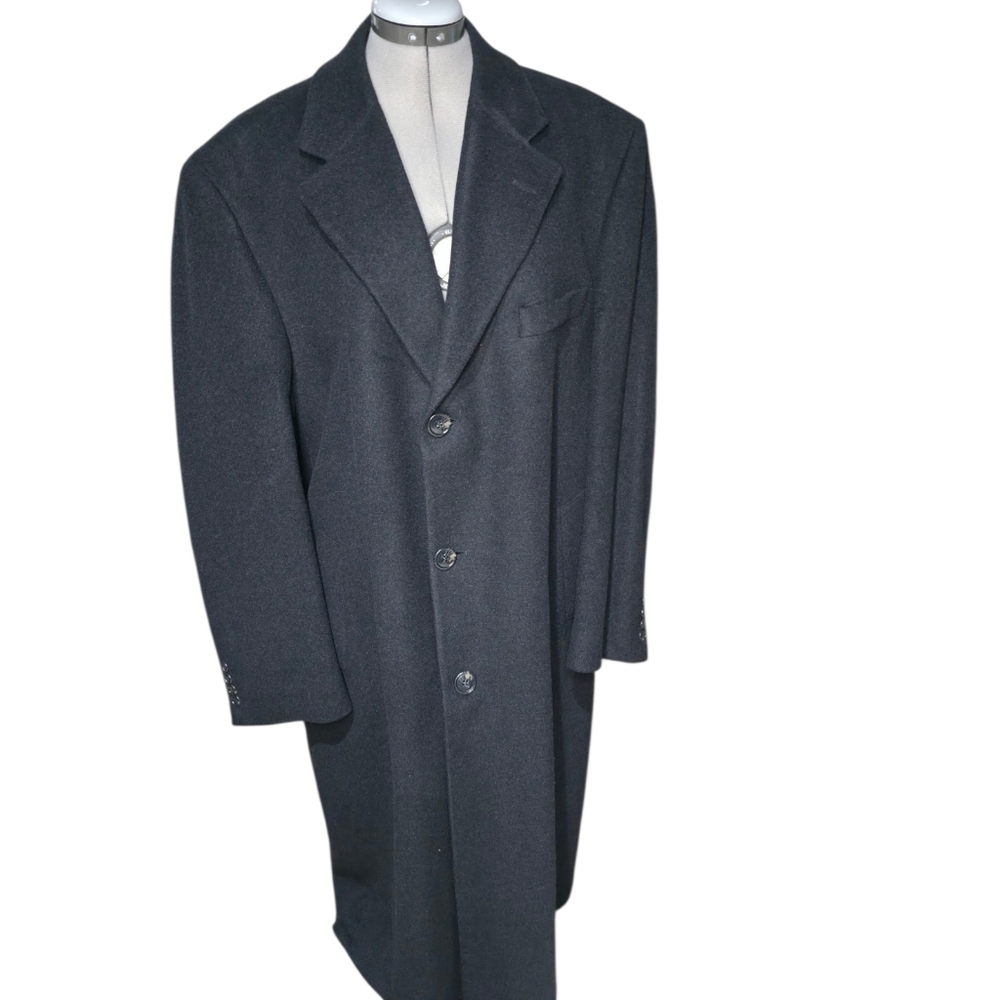 Lauren Ralph Lauren 100% Cashmere Overcoat Men’s Long Coat Black Classic Dress